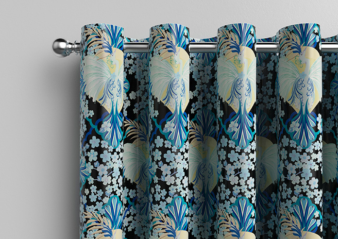 Faded Glamour, China Blue Black - Made To Measure Curtains - Image 12